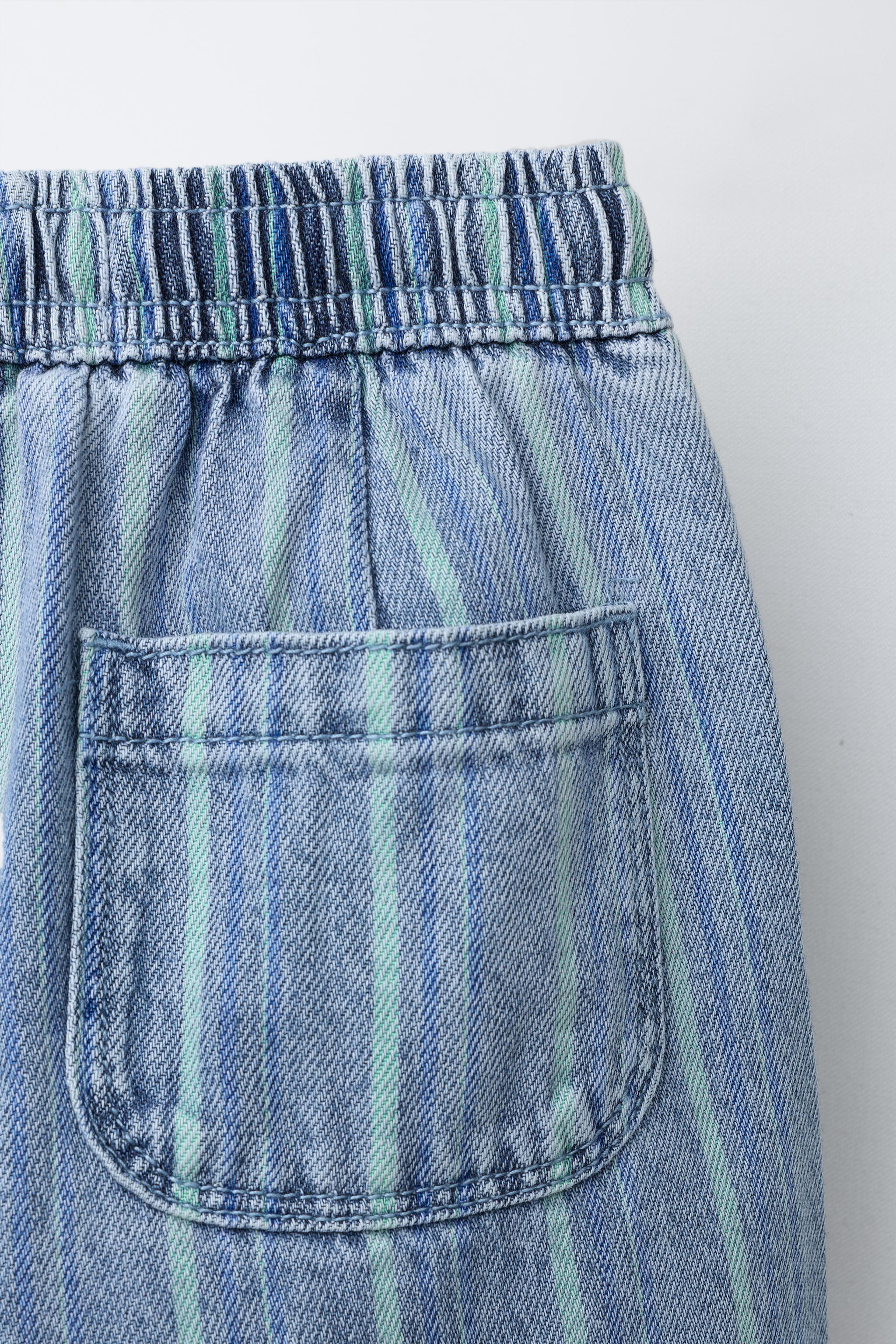 STRIPED BAGGY JEANS